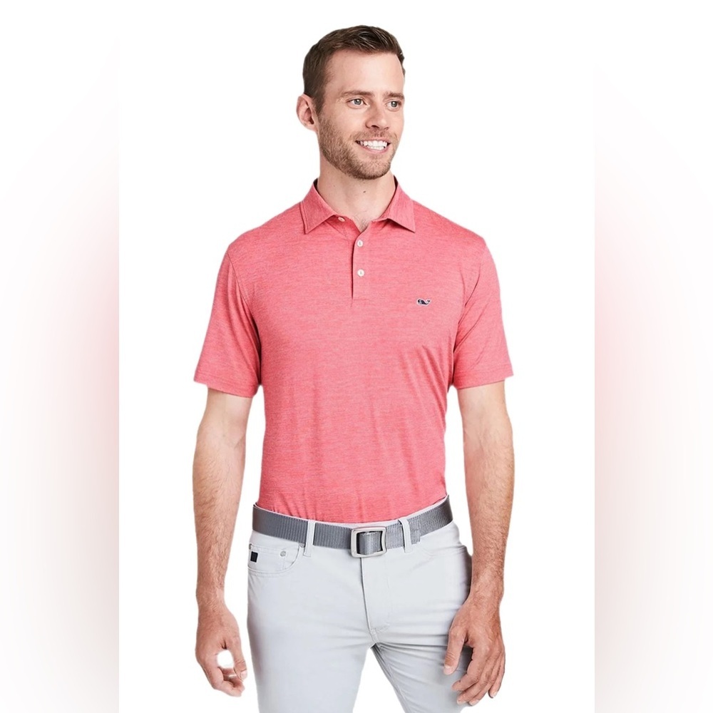 Vineyard Vines Performance Polo Shirt Heather Golf Activewear Preppy Size Large